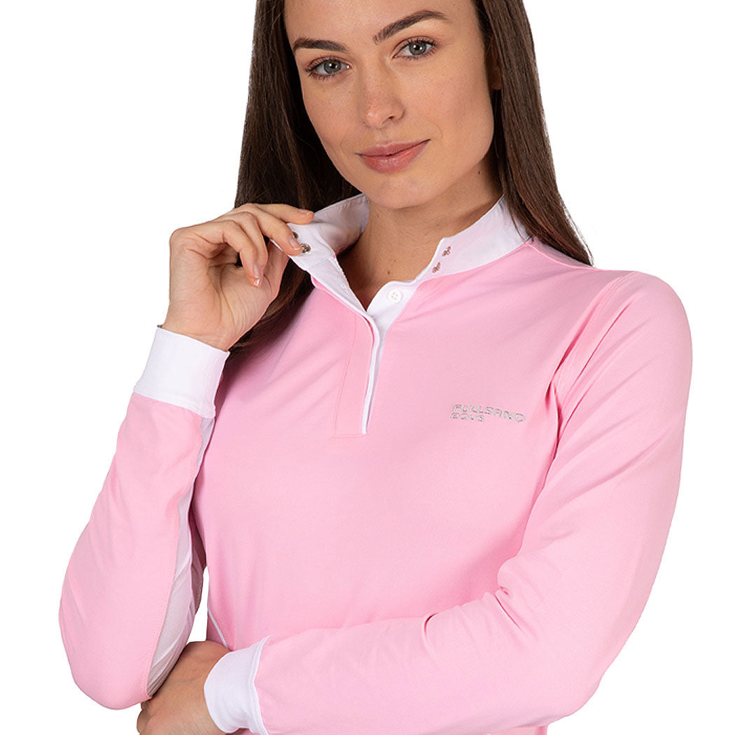 Fullsand Equs Women's Pink Competition Polo With UPF 50+